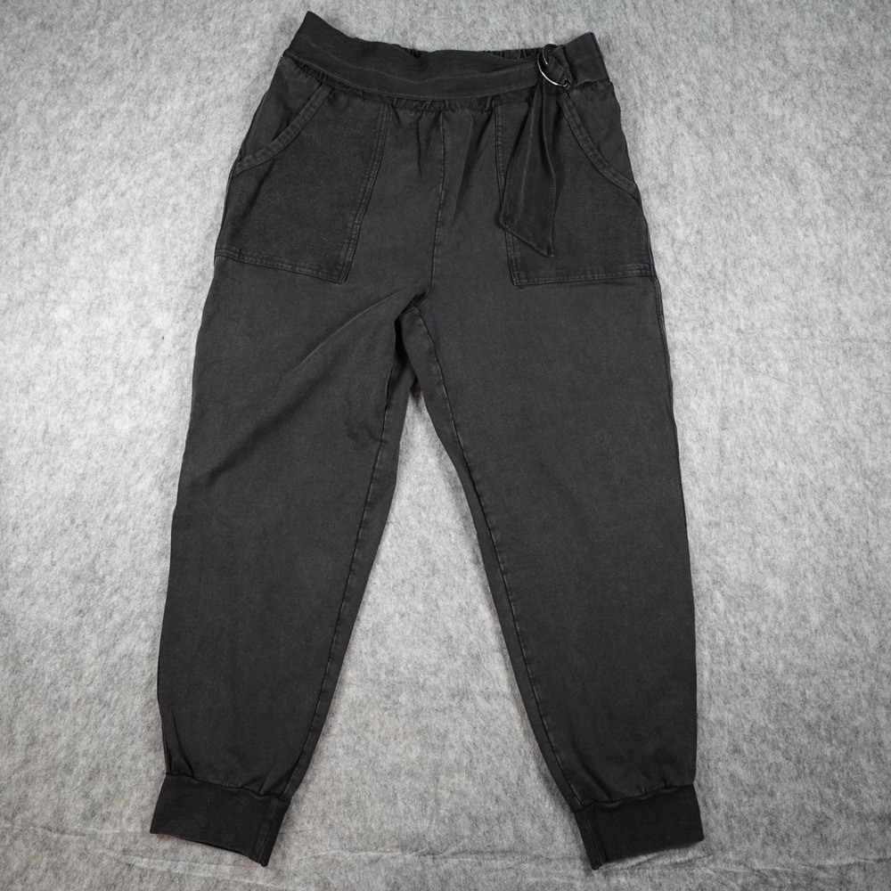 Anthropologie Saturday Sunday Pants Women Medium Washed Black Sydney Belt Jogger